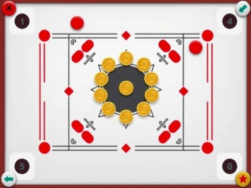 Classic Turbo Carrom gameplay screenshot showing board and pieces