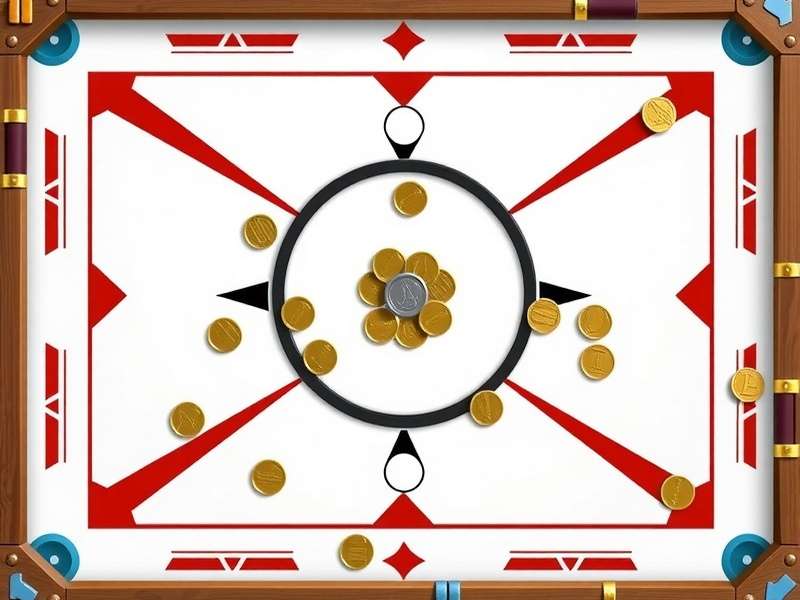 Advanced carrom strategy showing coin positioning
